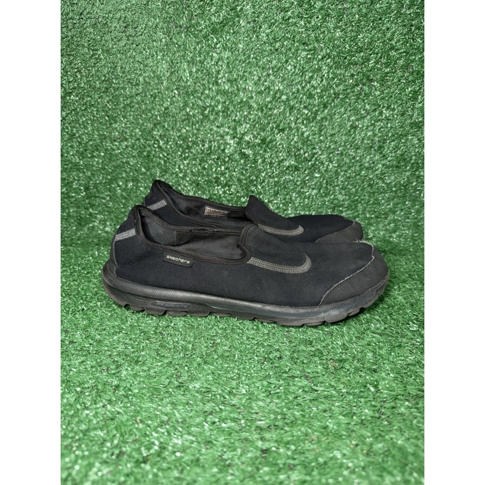 Skechers Women Size 8.5 GO WALK Slip-On Walking‎ Shoes Black Comfort Sneakers